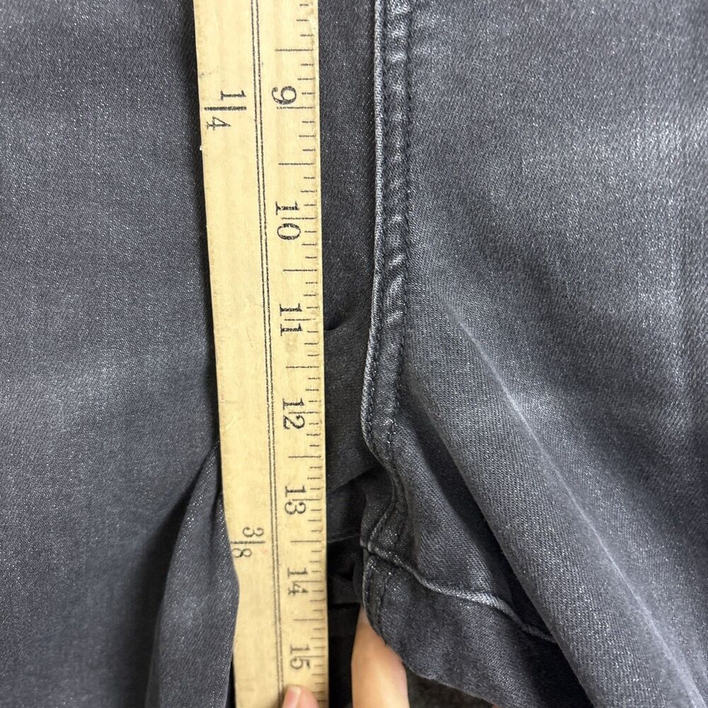 American Eagle Curvy Super High Rise Flare Jeans Womens Size 20 Black Raw Hem - Picture 7 of 11